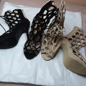 Fashion nova lace up heels 2 pairs
